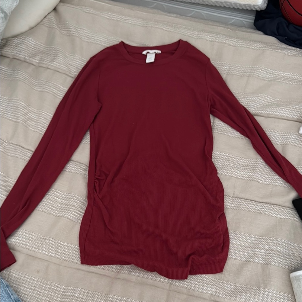 H&M Women's Long Sleeve Tee - Burgundy